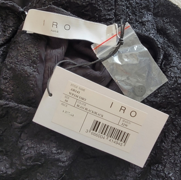 🆕️ IRO Cory Ruched Cloqué Mini Dress in Black - Picture 6 of 16